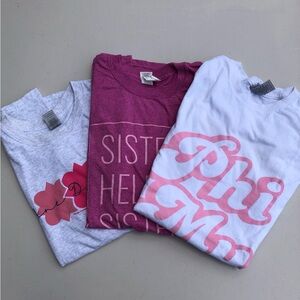 Bundle of three Phi Mu T-shirts